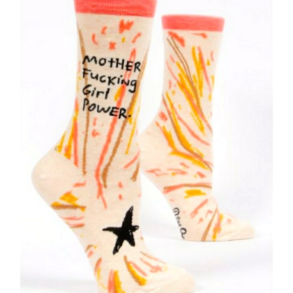 Blue Q Accessories - Blue Q Mother Fu💛❤ing Girl Power Socks🌟